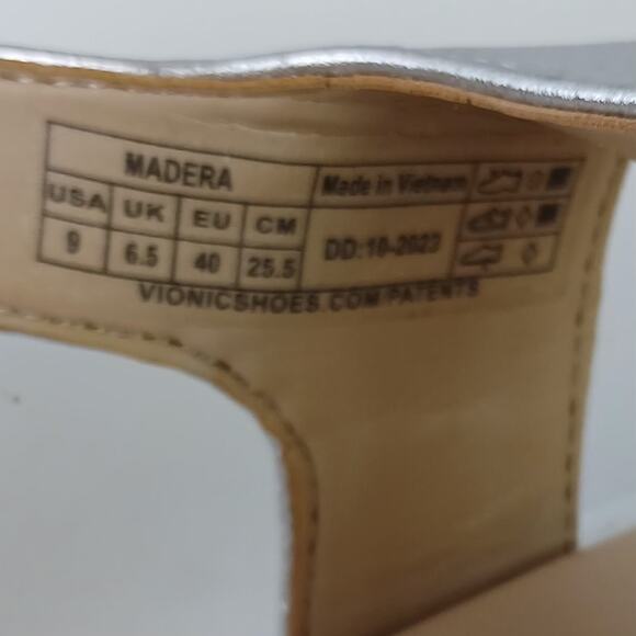 Vionic SZ 9 Madera Women's Slingback Comfort Sandal In Silver Leather - Picture 8 of 9